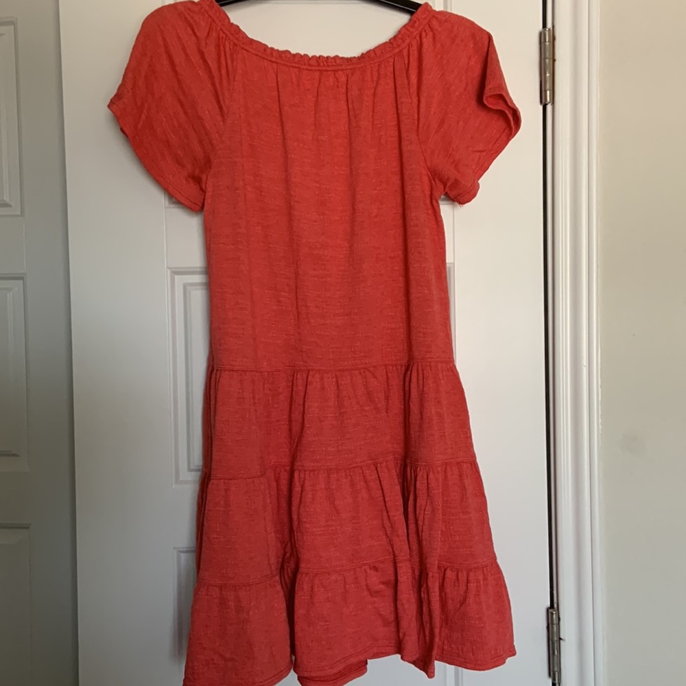 Mac Studio Coral Short Sleeve Loose Fitting Flare Dress Size Small - Picture 2 of 3